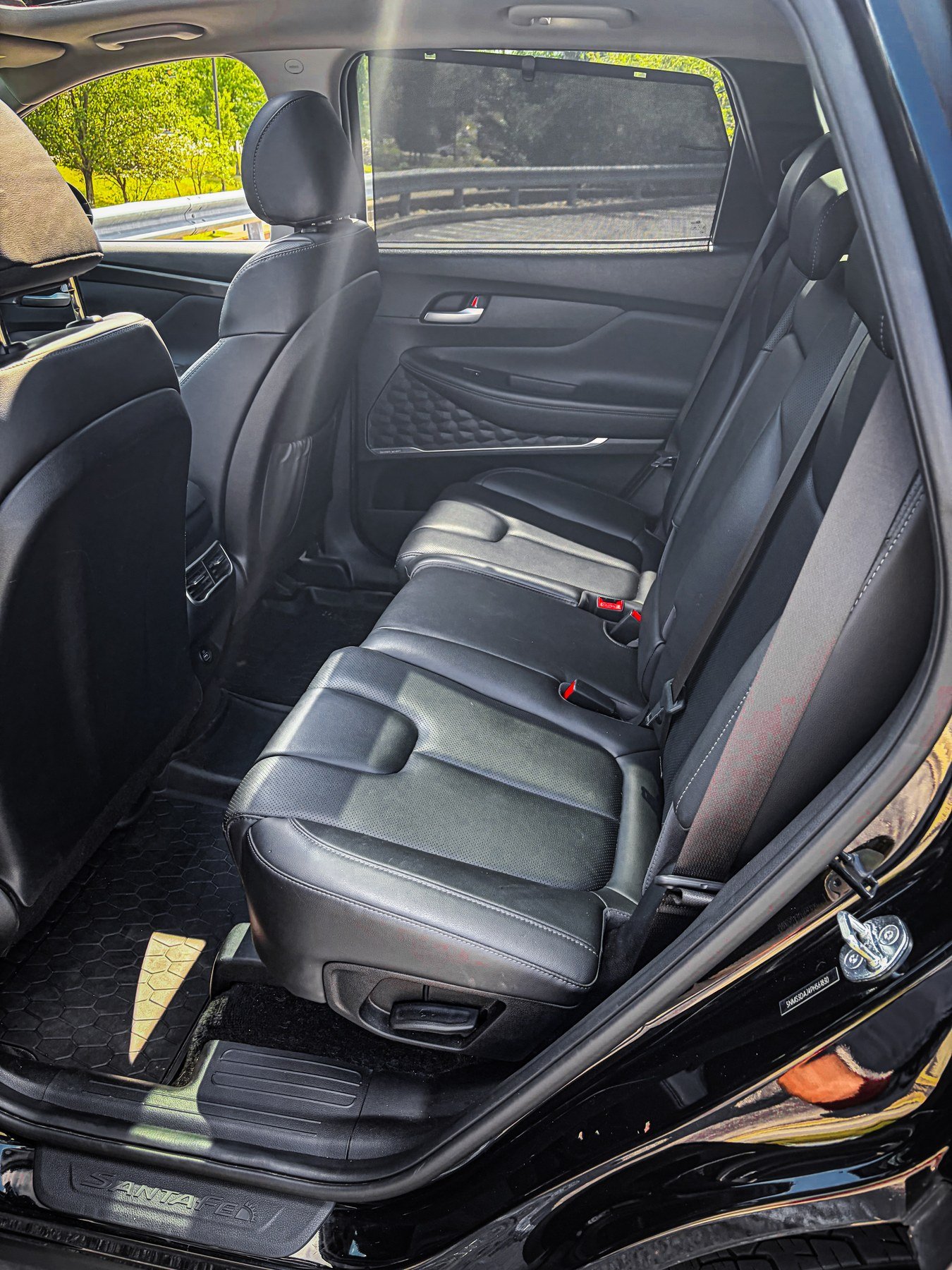Rear passenger seating inside the Hyundai Santa Fe